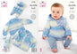 King Cole Baby DK Knitting Pattern - 6166 Sweater, Cardigan, Helmet & Hooded Sweater