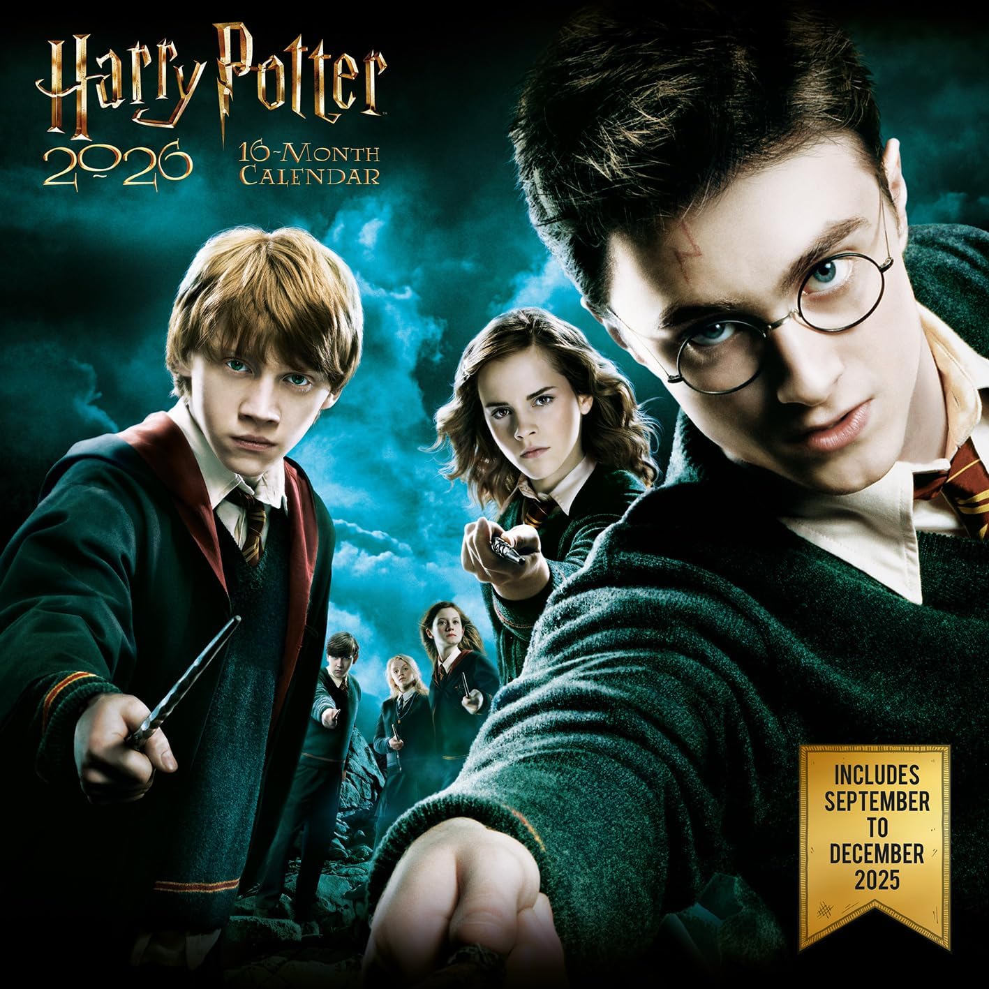 HARRY POTTER (One Sheets) 2026 Square Wall Calendar – Official 16-Month Calendar with Poster-Style Artwork – Potterheads & Movie Memorabilia Fans