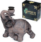 Puckator Peace of the East Wood Effect Elephant Backflow Incense Burner - Home Zen Meditation Decor Accessories - Incense Waterfall Cone Burner - Spiritual Feng Shui Gothic Goth Relaxation Gifts Gift