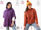 King Cole Women's Knitting Pattern, Double Knit Cape, Sweater and Hat (6191), 34” – 48” (86cm – 122cm)