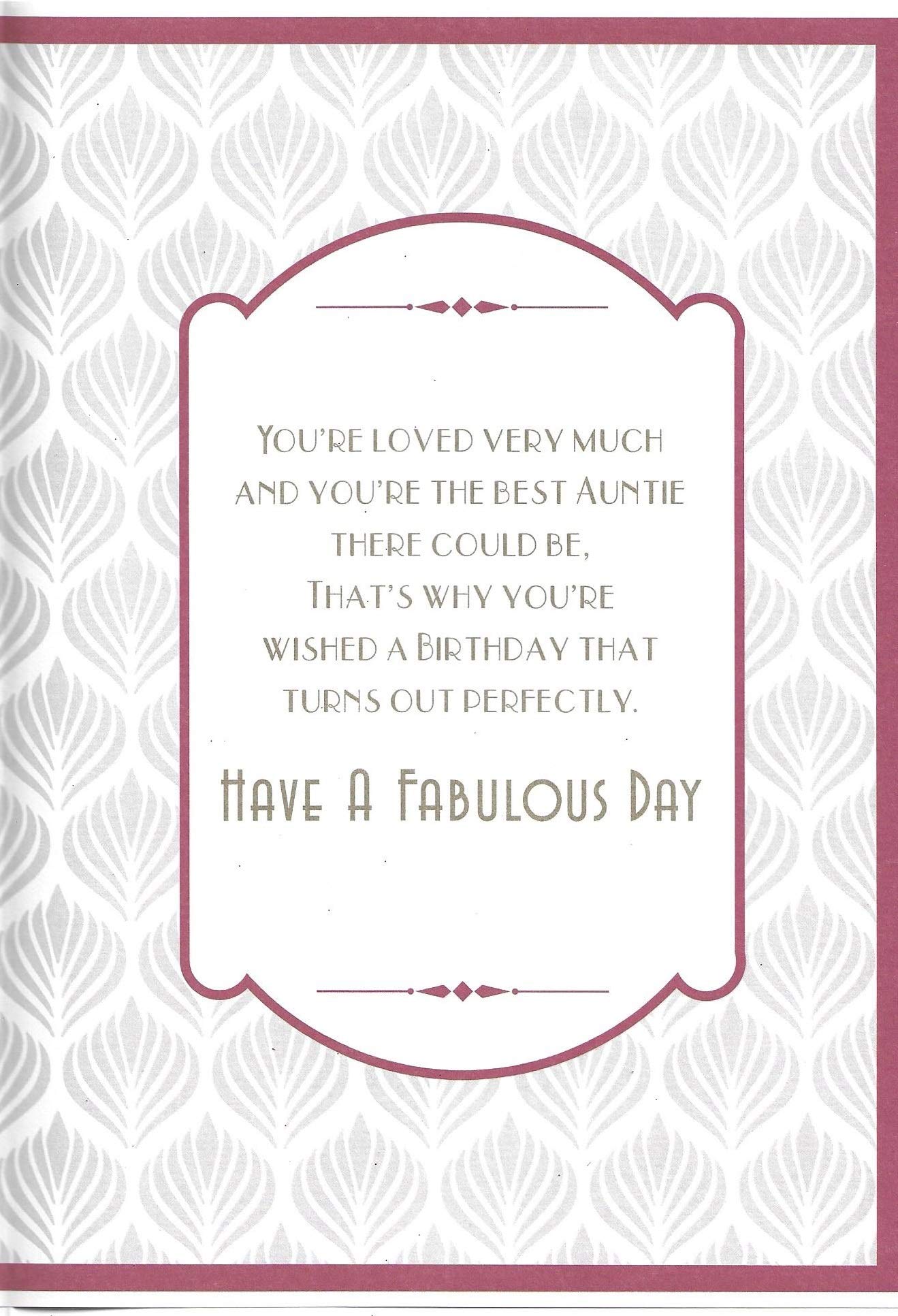 Auntie Birthday Card with Love with a Flapper Design ~ Quality Card