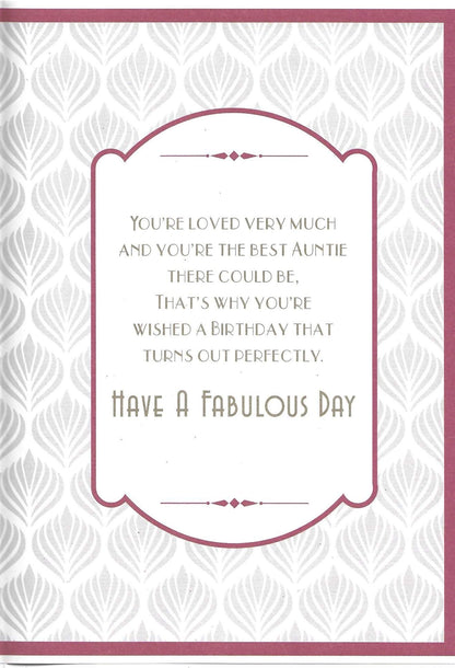 Auntie Birthday Card with Love with a Flapper Design ~ Quality Card