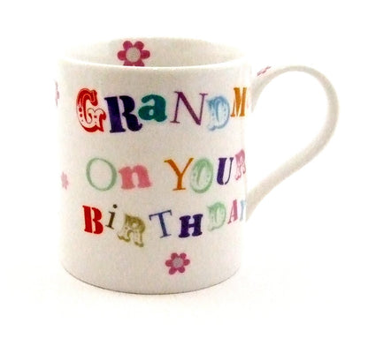 Lesser & Pavey Happy Birthday Grandma Fine China Mug Presented in a Gift Box