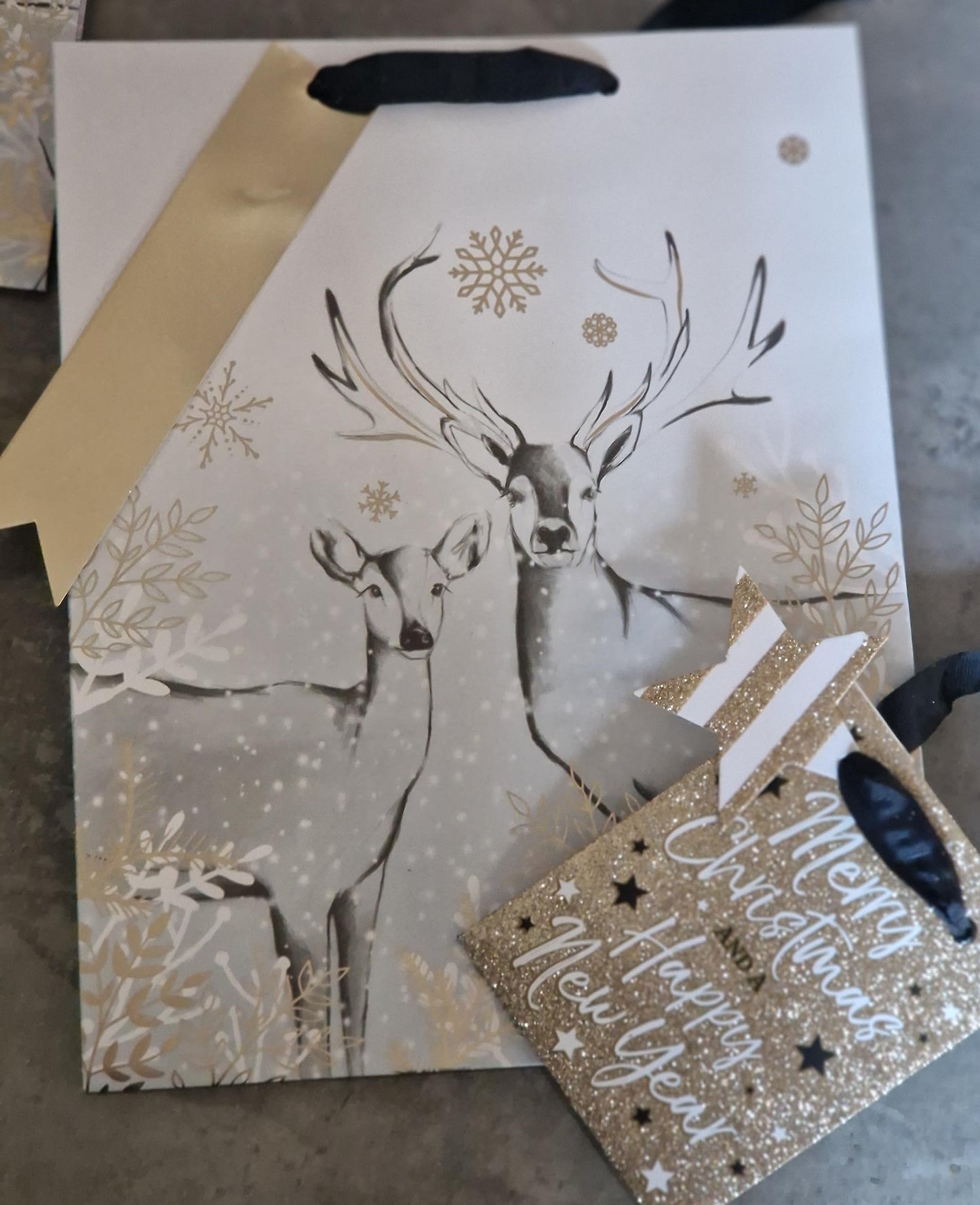 Reindeer Christmas Gift Bags 4pk