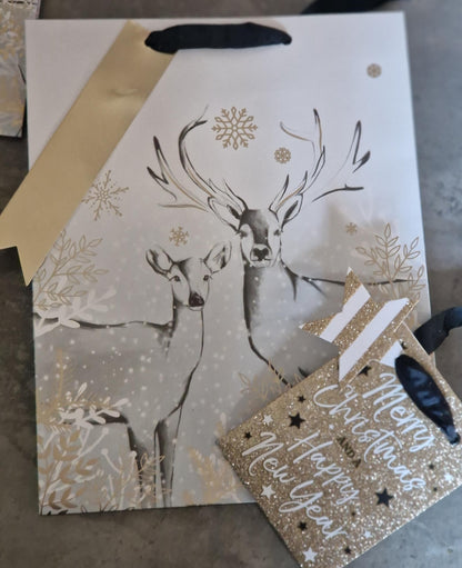 Reindeer Christmas Gift Bags 4pk