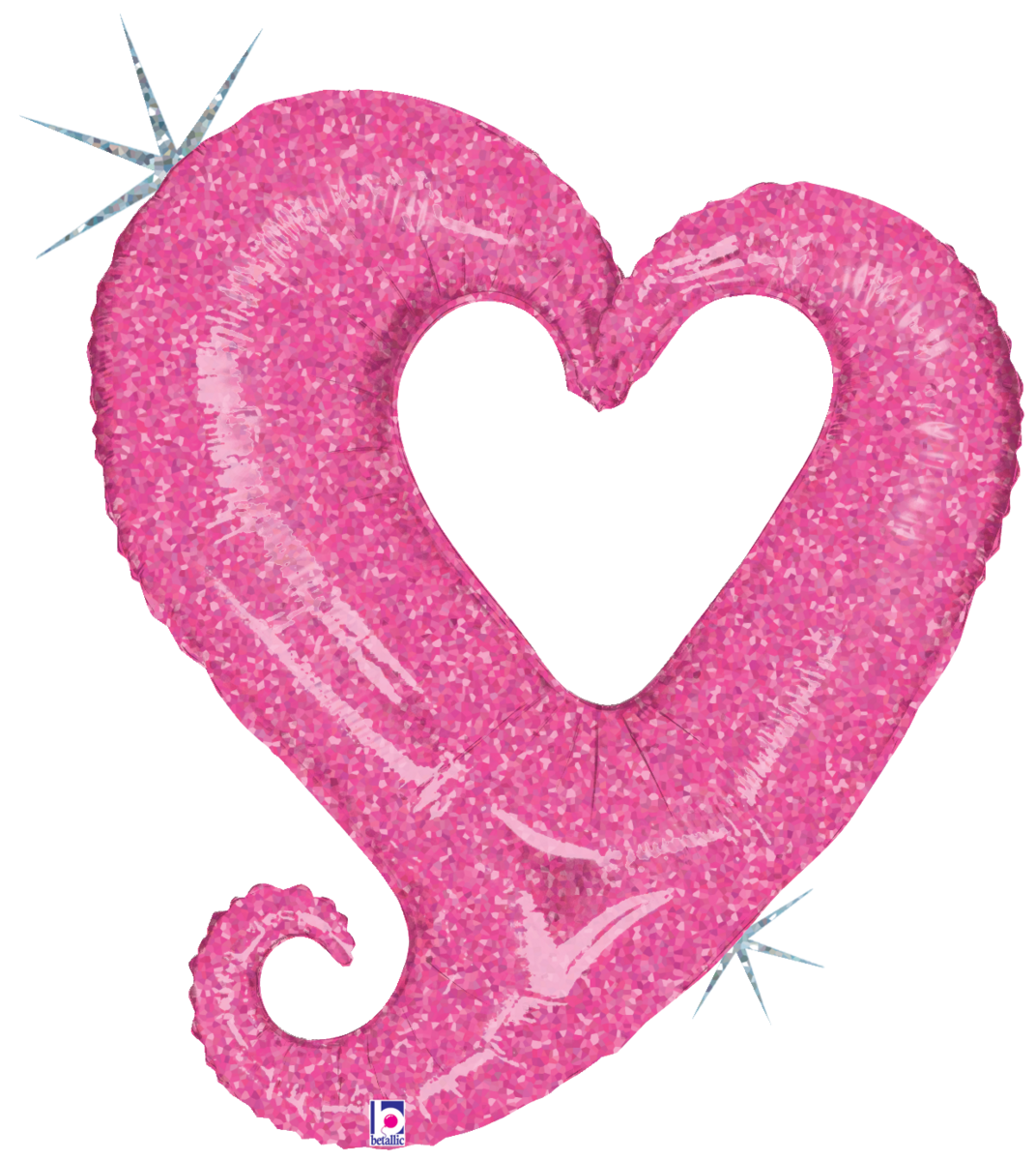 33" Chain of Hearts Pink Holographic