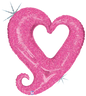 33" Chain of Hearts Pink Holographic