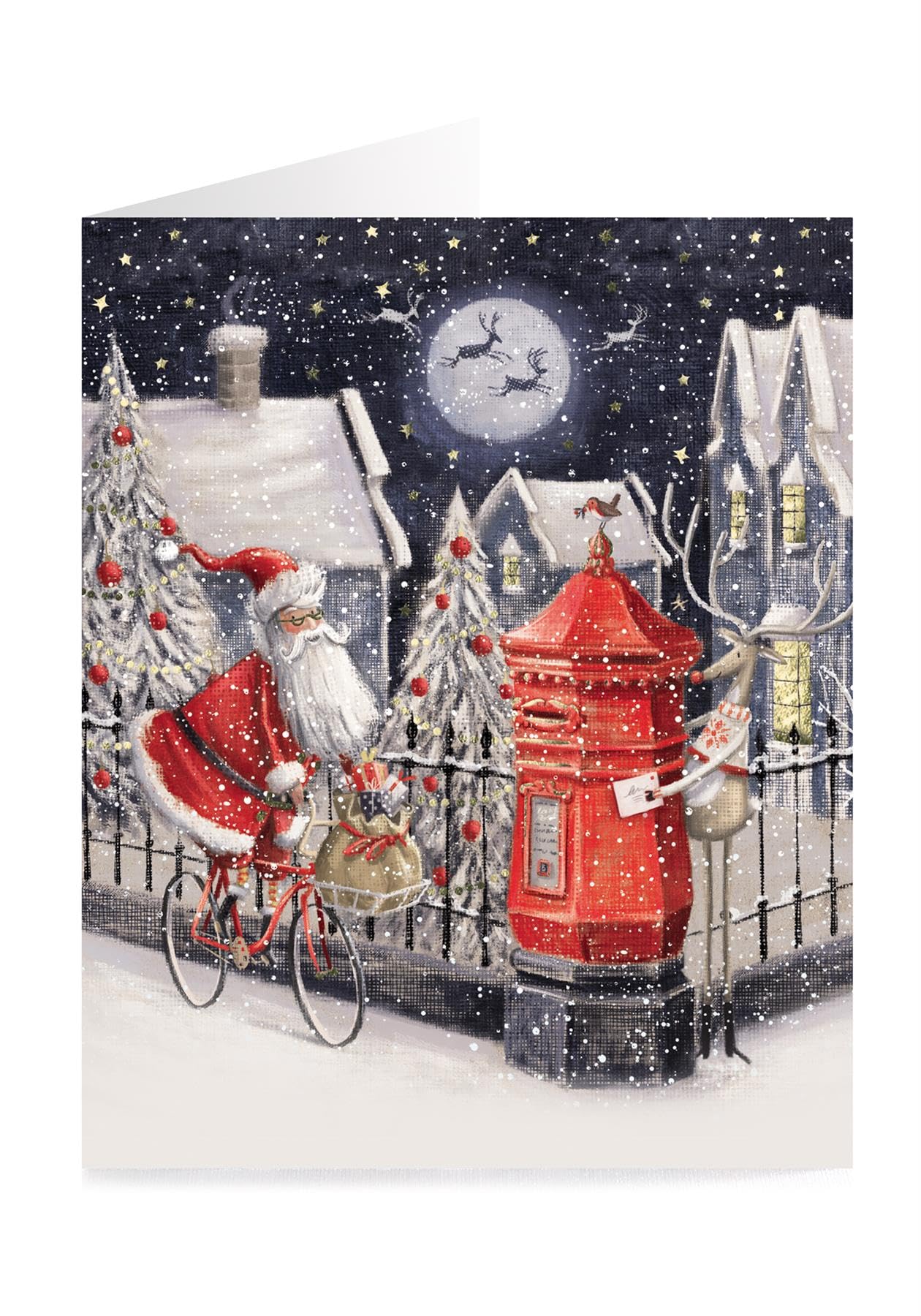 Tom Smith Boxed Christmas Cards Pack - 15 Luxury Xmas Cards with Envelopes and Seals - Festive Santa Xmas Tree & Postbox Designs - Recycled Eco Friendly Christmas Card Set