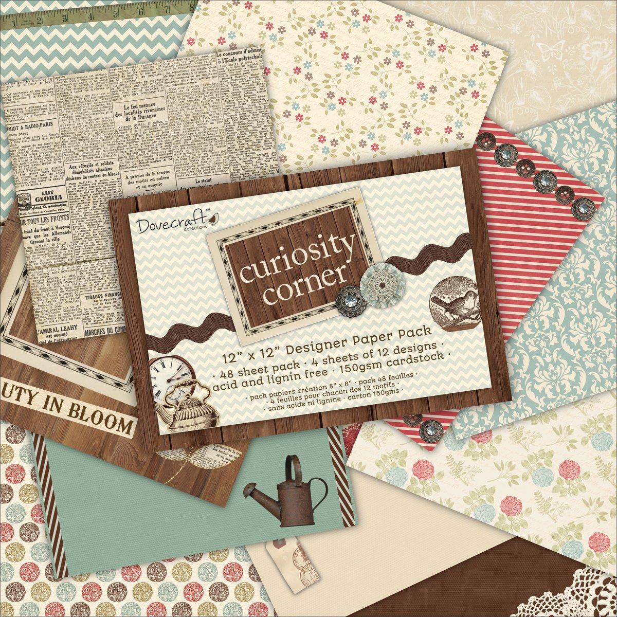 Dovecraft 12 x 12-inch Curiosity Corner Paper Pack,