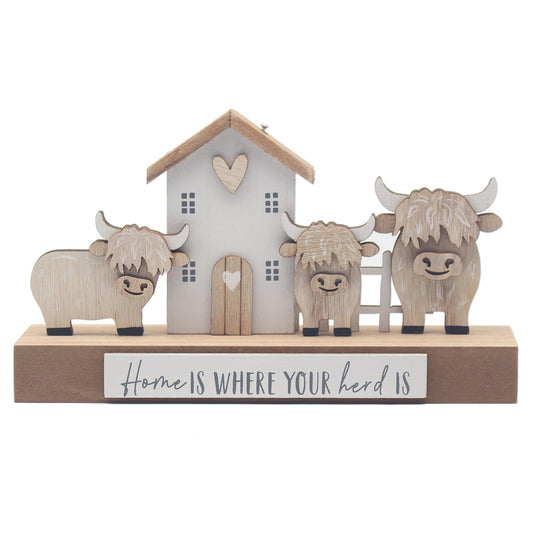 Highland Cow Stand Plaque House Home