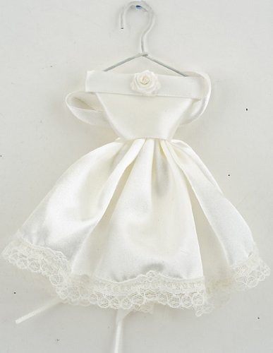 CLUB GREEN IVORY SATIN DRESS FAVOUR H.160MM, Fabric, 23 x 23 x 2 cm