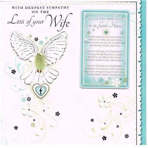 Loss Of Your Wife Sympathy Card With Removable Keepsake Card
