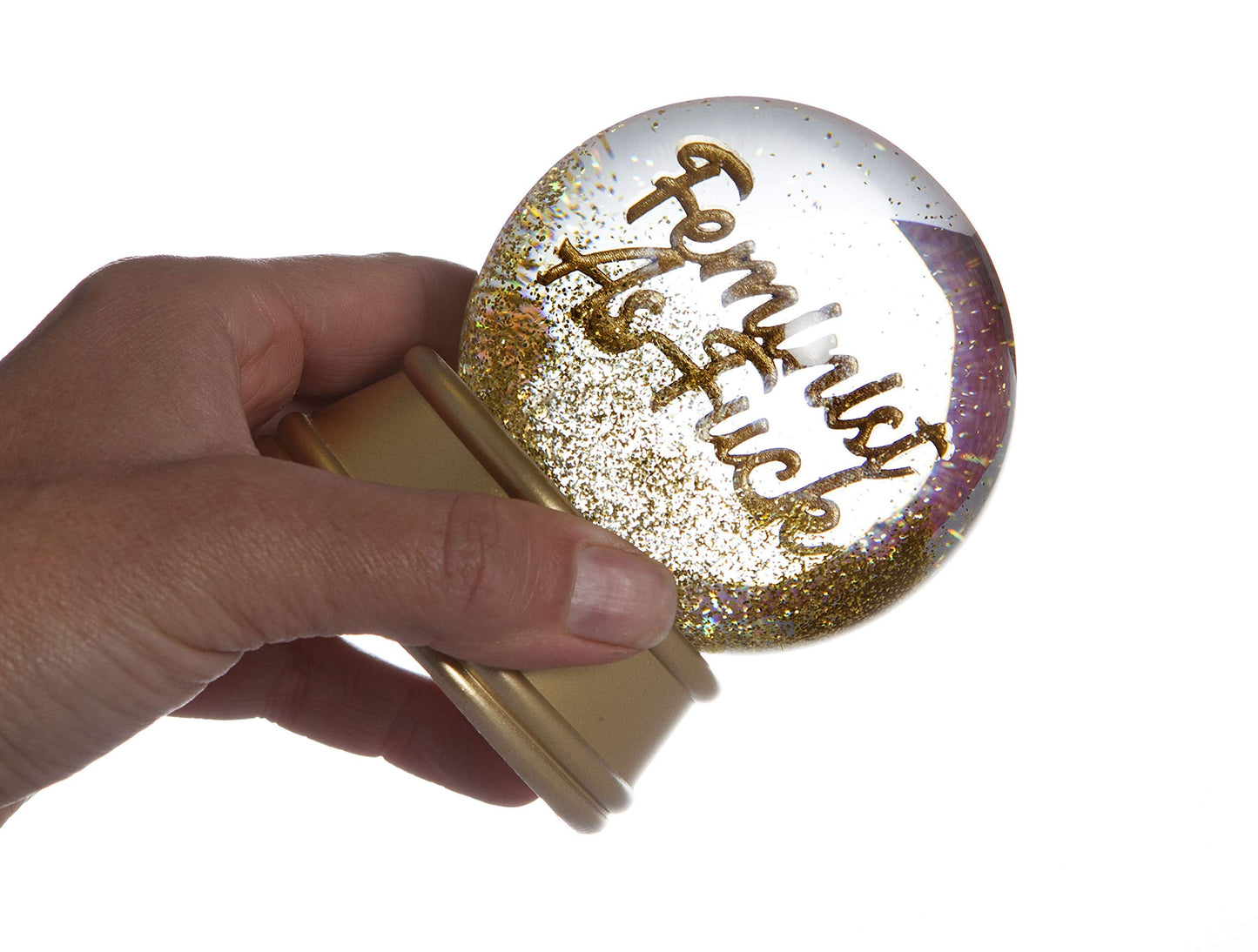 Boxer Gifts Feminist As F**k Novelty Glitter Snow Globe Ornament | Fun Christmas & Birthday Gift For Her, Gold