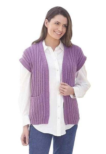 King Cole Ladies Double Knitting Pattern Womens Sweater & Sleeveless Jacket (6262)