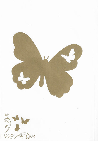 Large Wonderful Sister Birthday Card***Golden Butterfly**11 X 7 INCHES**AG3