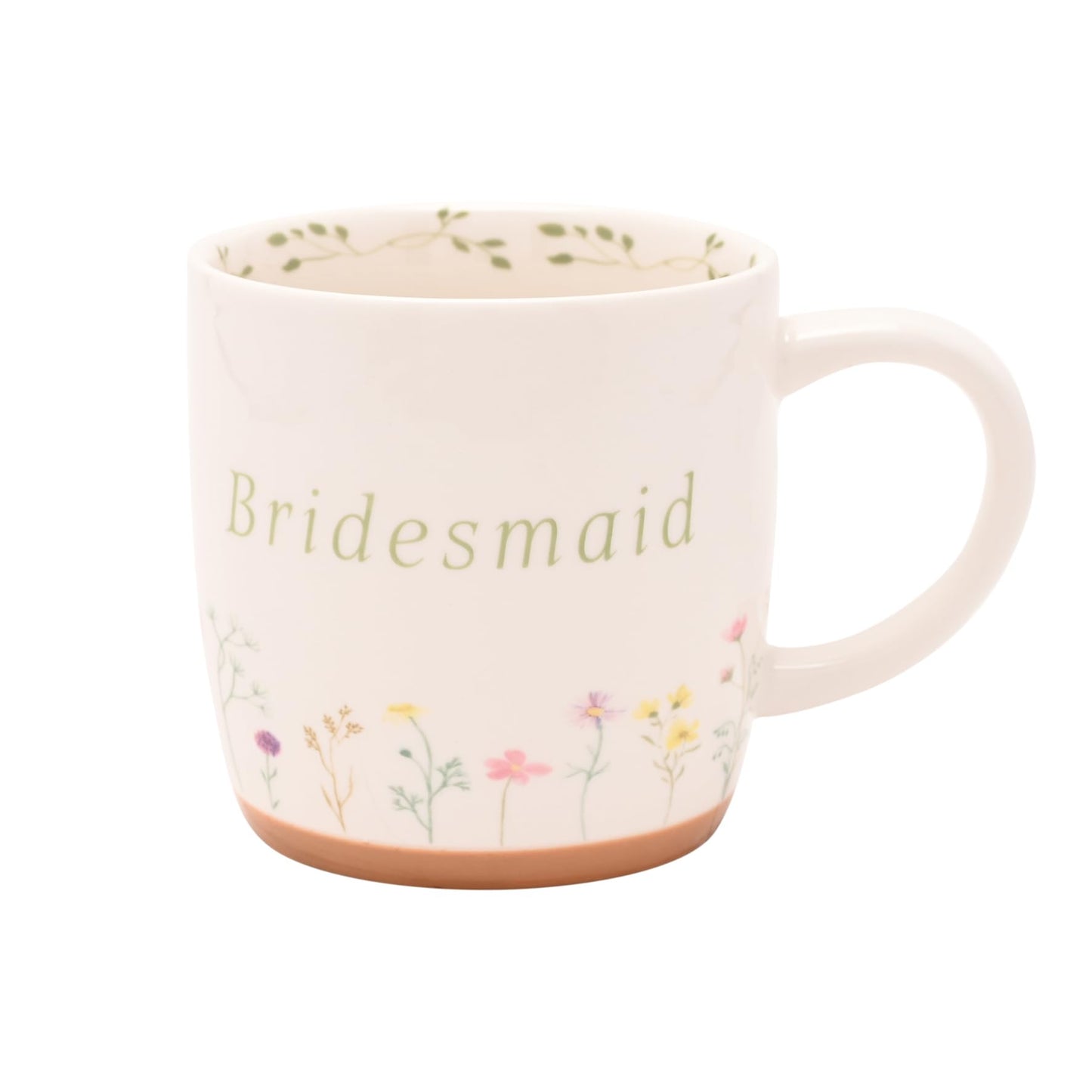 Widdop and Co Love Story Ceramic Mug – Bridesmaid | Floral Wedding Mug Gift for Bride-to-Be | Pastel Ceramic Coffee Cup Keepsake | Bridal Shower, Engagement, or Hen Party Present - 370ml / 12.5 oz.