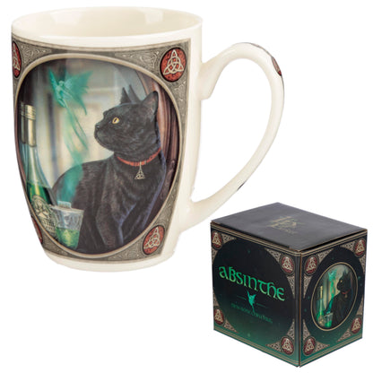 Puckator Lisa Parker Absinthe Cat Porcelain Mug - Funny Home Accessories - Cute Gifts for Girlfriend - Large Mugs for Men Women Hot Drinks - Cute Cups Presents - Secret Santa Gift - Cup Set