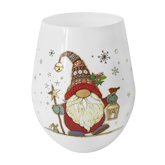 Lesser & Pavey Christmas Stemless Wine Glasses | Stemless Wine Glass for Both Red & White Wine | No Stem Gonk Wine Glasses Perfect for Xmas - Bug Art