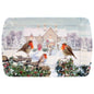 Lesser & Pavey Macneil Christmas Robins Serving Tray - 24cm x 16cm - Gift Idea for Xmas - Robin Themed, UK Design for Food, Drinks - Festive Servewear