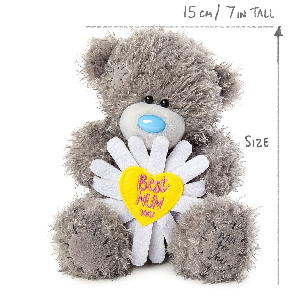 Me to You Tatty Teddy with 'Best Mum' Flower - Official Collection,Blue,gold,grey,pink