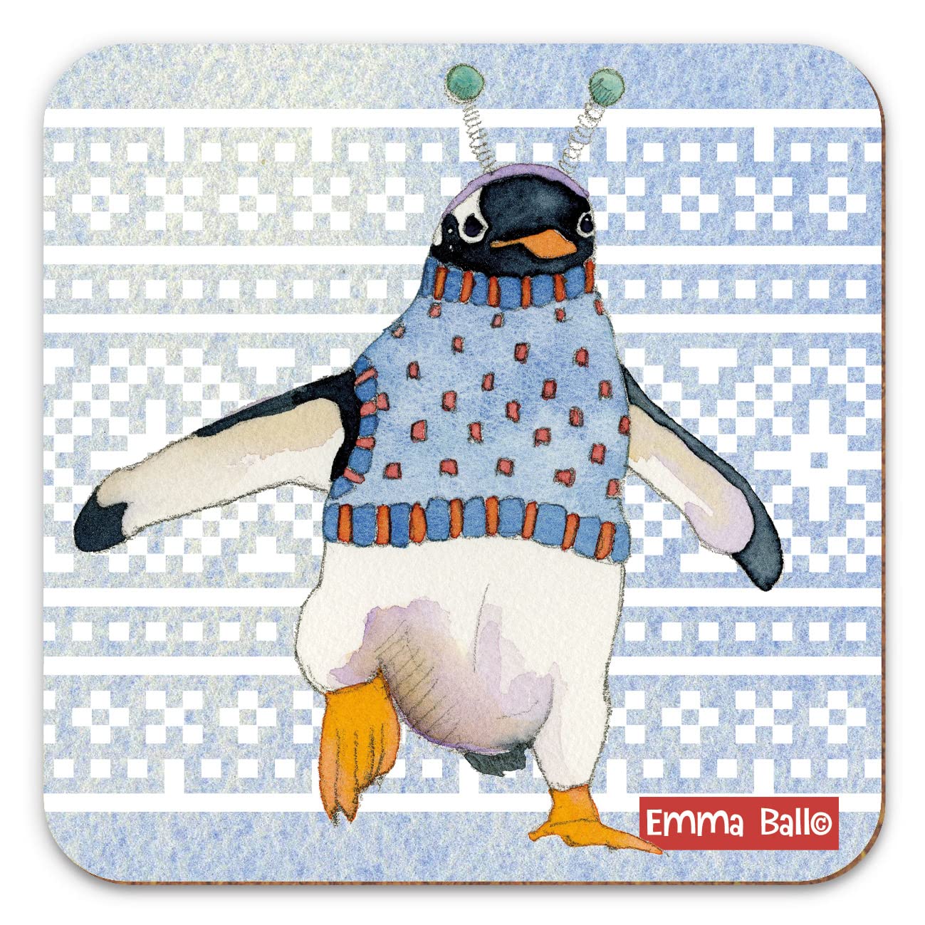 penguins in jumpers Assorted Coasters (Set Of 4) Emma Ball