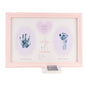 Baby Hand/Footprint Photo Frame Keepsake with Ink Pad - Pink Carousel