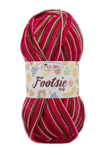 King Cole Footsie 4 Ply 100g - 4902 Strawberry