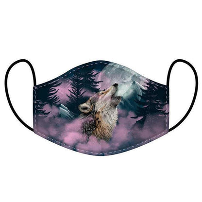 Reusable Face Covering - Non Medical Large Size Adult (Protector of the North Wolf)