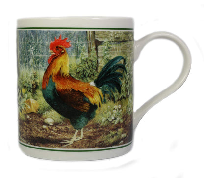 Rooster Fine Art Watercolour Fine China Mug