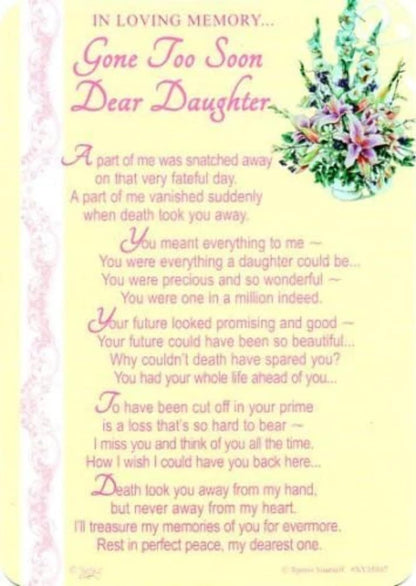 gone too soon dear daughter