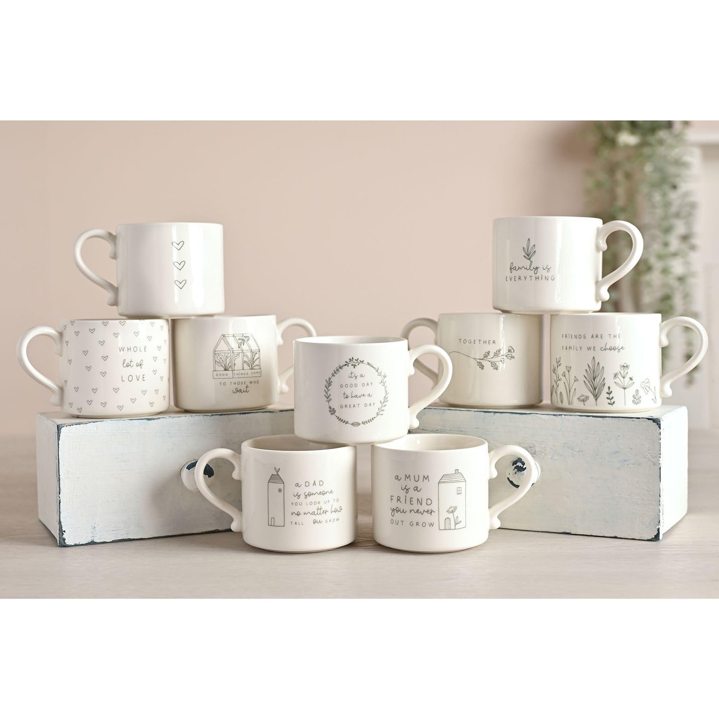 Widdop Moments Stoneware Ceramic Dad Mug - Always Look Up to Dad Mug - White Colour - Coffee Mug Tea Hot Drinks - Approx 350ml - Gift for Dad Him Birthday Father's Day Present