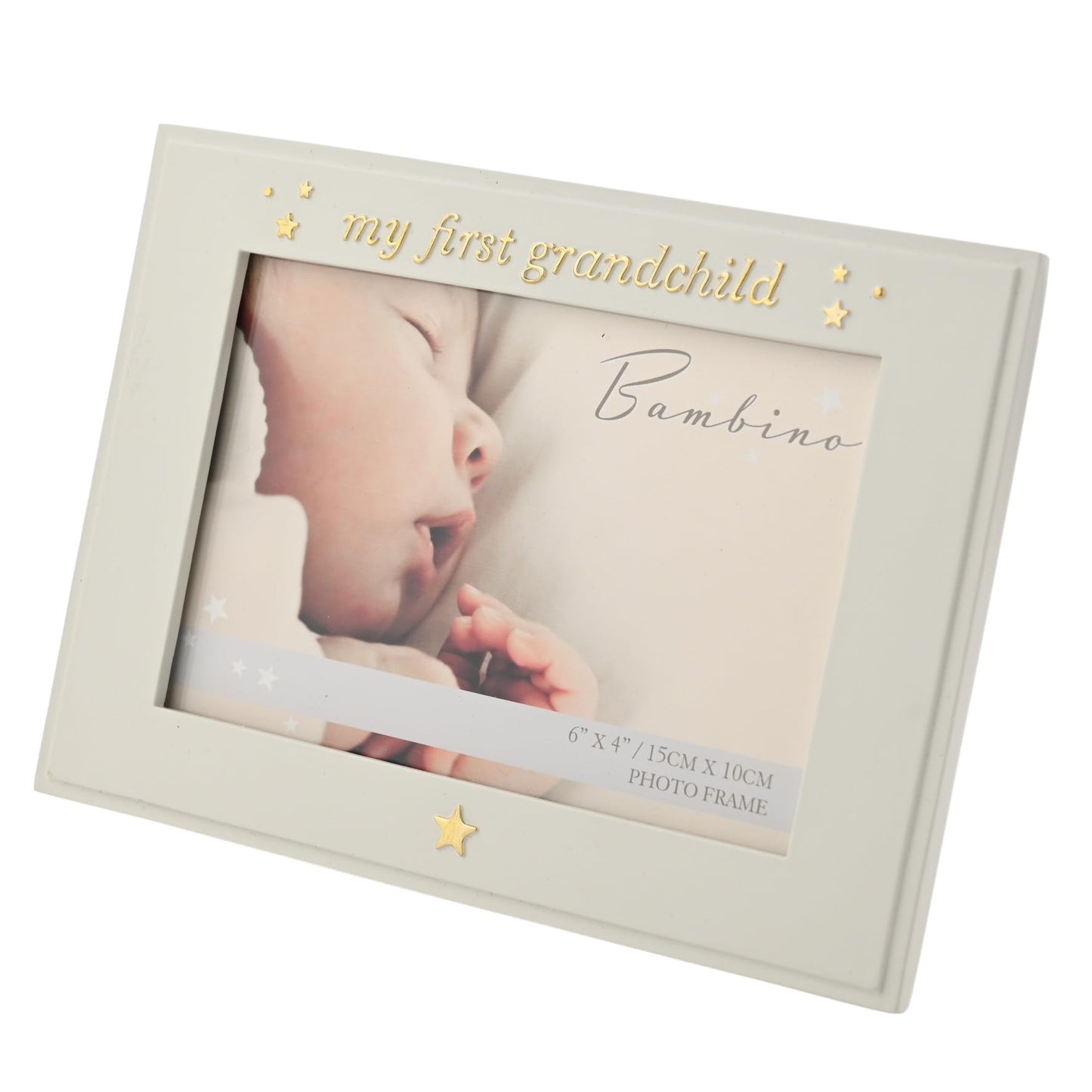 Bambino by Juliana Blue Rectangular Horizontal Picture Photo Frame 6" x 4" - 'My First Grandchild'. Gift and Display Frame Celebrating New Born Babies, Christening & Baby Shower.