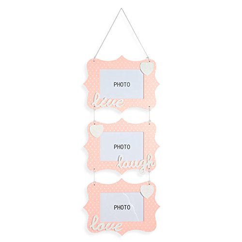 CLUB GREEN PINK WOODEN P/FRAME LIVE-LAUGH-LOVE H.63X27CM, Wood, 27.5 x 20.5 x 3 cm