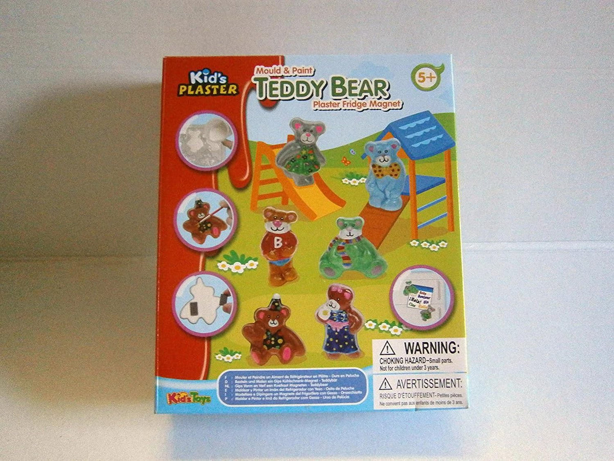 mould & play plaster fridge magnet teddy bear