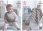 King Cole 5443 Knitting Pattern Baby Sweater Cardigan and Blanket in Melody DK