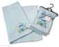 BW-112-938P Waffle Baby Blanket with Butterfly / Train Design 75 x 100 cm Blue