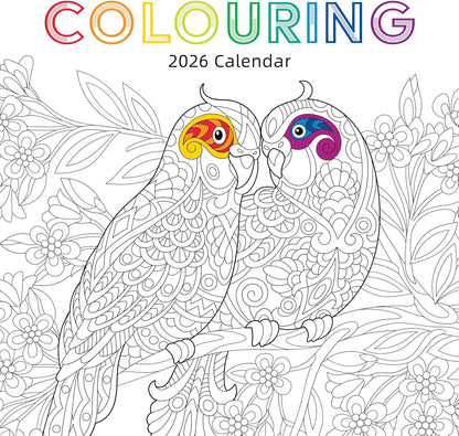 olouring 2026 Calendar 16 Month (Sept 2025-Dec 2026) Family Square Wall Calendar 2026 UK | Planner with Large Grid for Home or Office Organisation - Lifestyle 2026/2025 Calendar UK