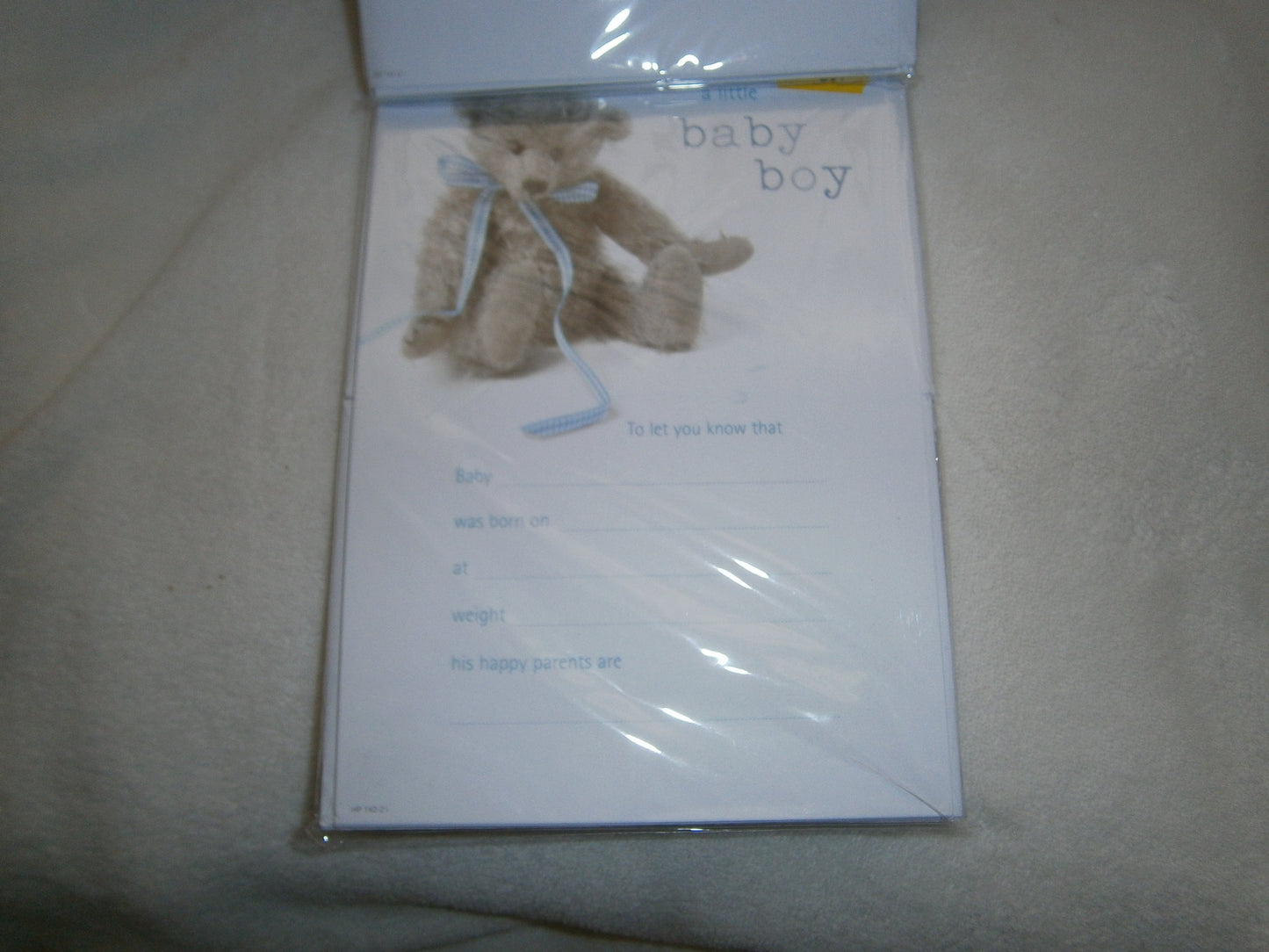 boy birth announcement 20sheets 20 envelopes bear picture
