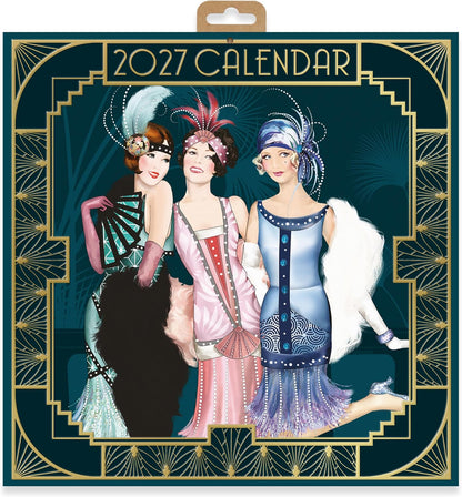 Claire Coxon Art Deco 2027 Square Wall Calendar | Monthly Planner Featuring Original Art Deco Illustrations | Elegant Decorative Calendar