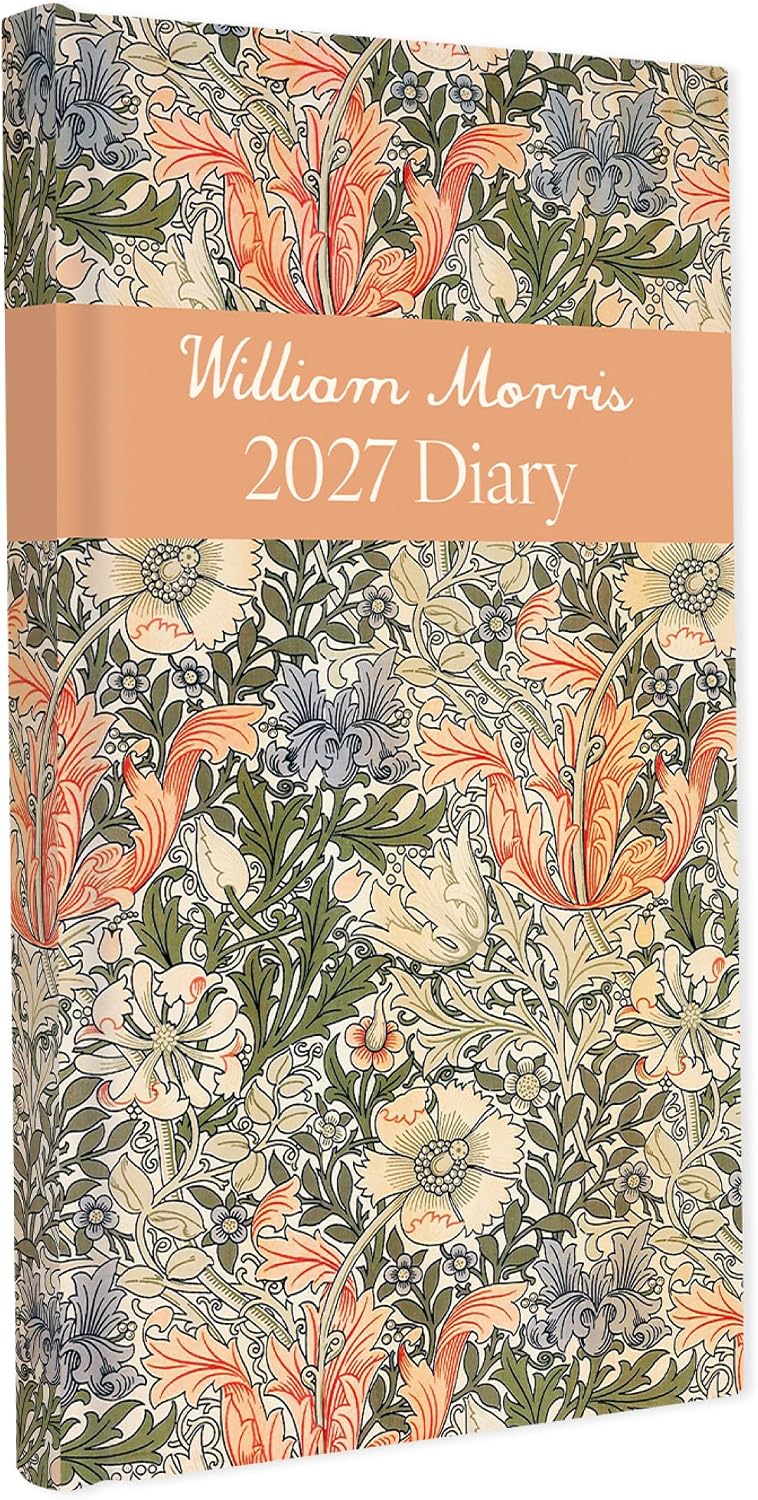 William Morris 2027 Slim Weekly Diary | Pocket Hardback Planner with Strawberry Thief & Cray Covers | Week-to-View with Notes
