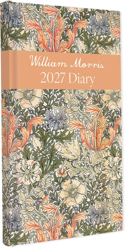William Morris 2027 Slim Weekly Diary | Pocket Hardback Planner with Strawberry Thief & Cray Covers | Week-to-View with Notes