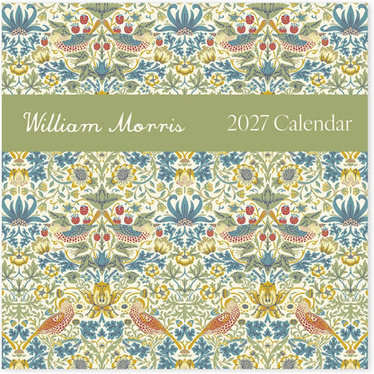 William Morris 2027 Square Wall Calendar | Monthly Planner Featuring Classic Patterns Like Strawberry Thief, Tulips, Willow Bough & More