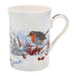 The Leonardo Collection Joe Davies Fine China Boxed Christmas Mug - Richard Macneil Christmas Robins Design - Cute Animal Themed Gift for Him/Her