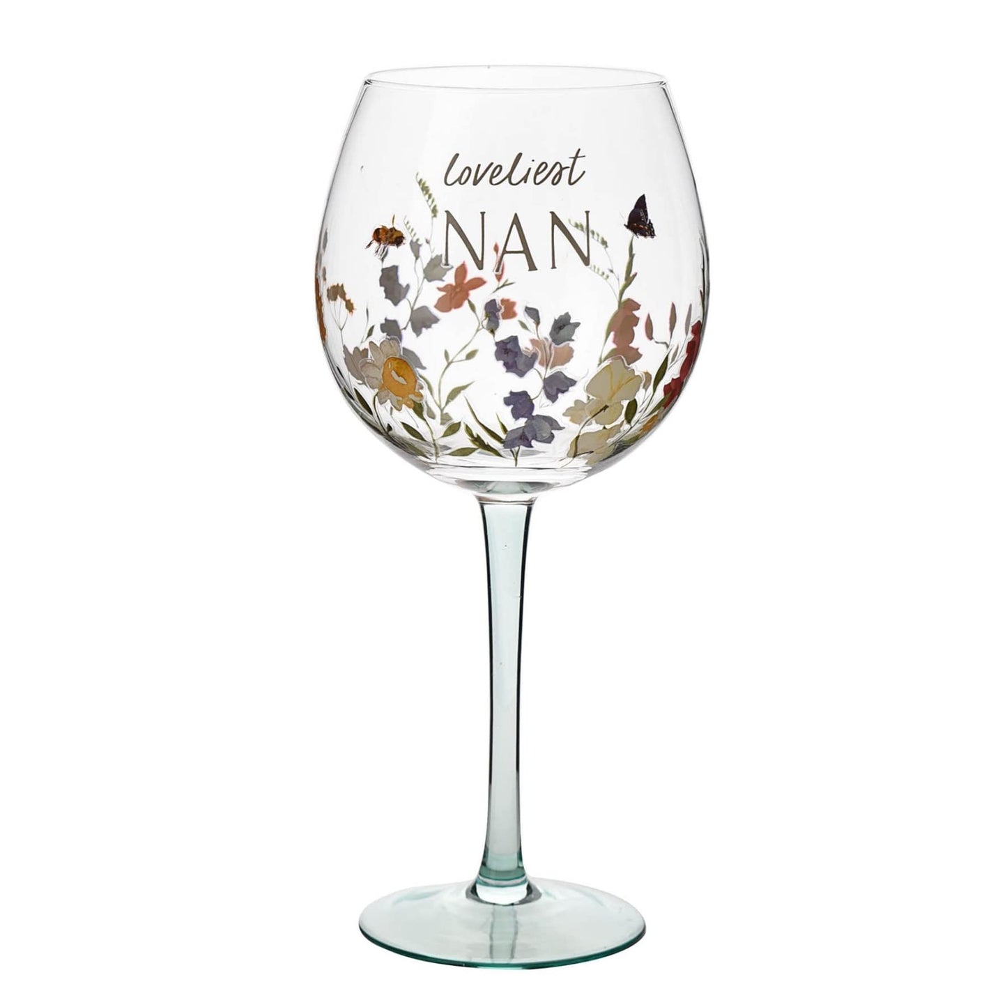 Widdop and Co The Cottage Garden Floral Gin Glass - Loveliest Nan