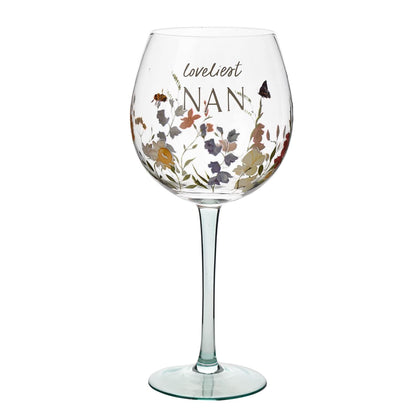 Widdop and Co The Cottage Garden Floral Gin Glass - Loveliest Nan
