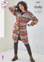 King Cole Ladies Knitting Pattern Womans Chunky Jacket & Waistcoat (6201)