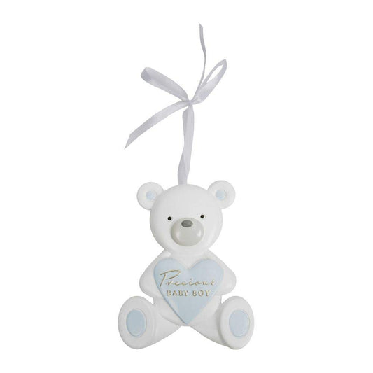 Widdop and Co Bambino Resin Relief Teddy Bear Plaque - Precious Baby Boy