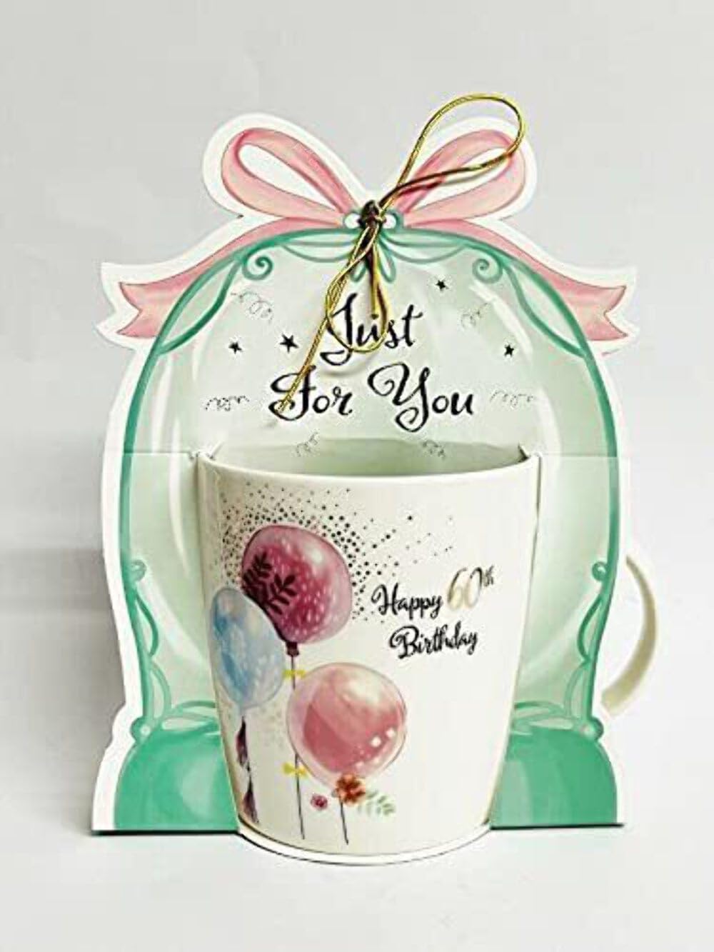 BIRTHDAY BALLOON DISPLAY MUG GIFT PRESENT mug   60th
