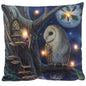 Puckator Lisa Parker LED Led Fairy Tales Owl And Fairy Cushion, Fantasy Design For Gifting Or Home Décor 38x38x10cm Polyester Cover And Insert