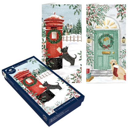 Tom Smith Boxed Christmas Cards Pack - 15 Luxury Xmas Cards with Envelopes and Seals - Recycled Eco Friendly Christmas Card Set